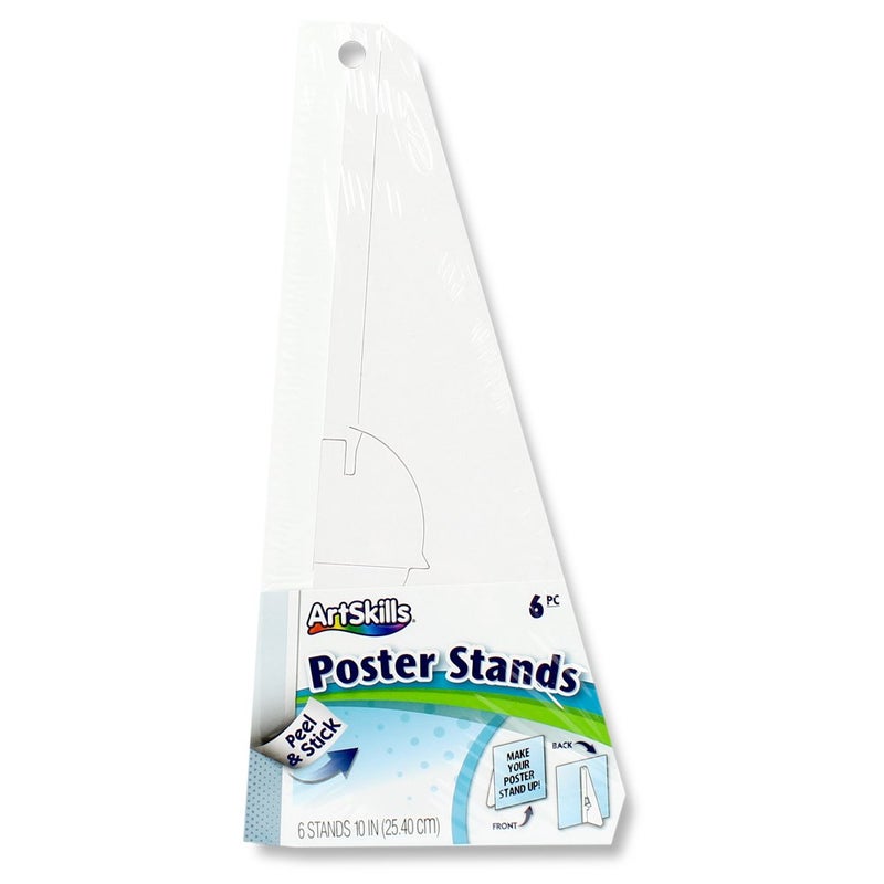 ArtSkills PA-1262 10" Easel Back Peel and Stick Poster & Project Stands, 6 Count, 10 Inch - Image 1